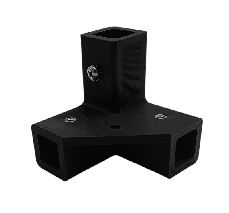 Eazy Furniture - Square Connectors - Frame Builder Kit  3 Way 2 - Tier Outside shelves 100% Customizable to Length Width Height